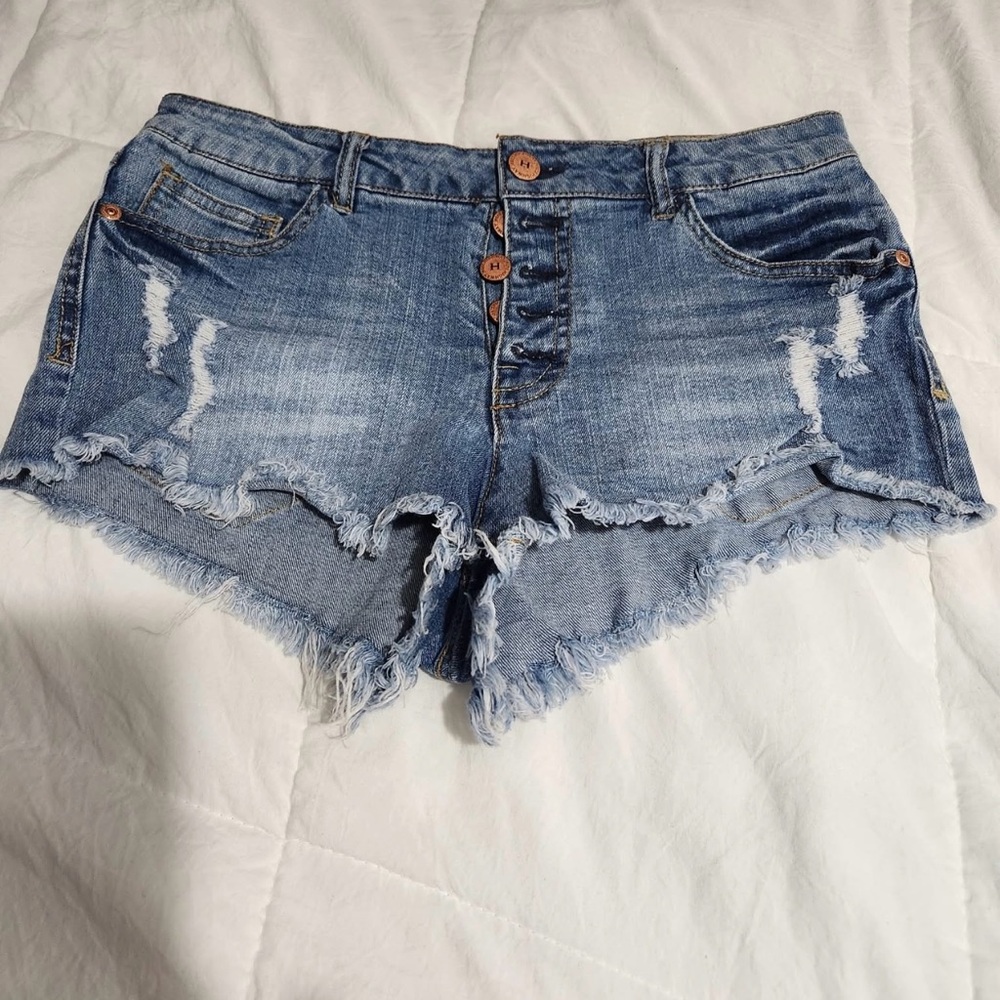 Denim Distressed Women Shorts